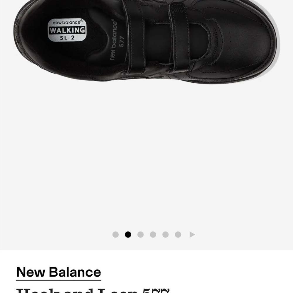 New Balance Men's Black Sneakers with Hook and Loop - Picture 8 of 12
